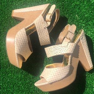 Leather Wood Platform BCBG Girls Dalton Heels